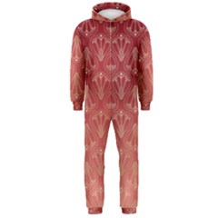 Red Gold Art Decor Hooded Jumpsuit (men) 