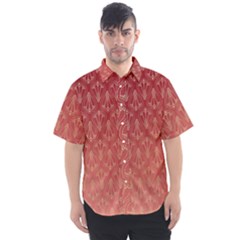 Red Gold Art Decor Men s Short Sleeve Shirt