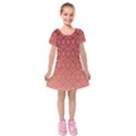 Red Gold Art Decor Kids  Short Sleeve Velvet Dress View1