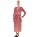 Red Gold Art Decor Velvet Maxi Wrap Dress View1