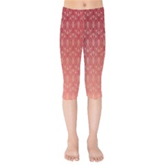 Red Gold Art Decor Kids  Capri Leggings 