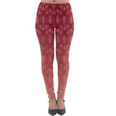 Red Gold Art Decor Lightweight Velour Leggings