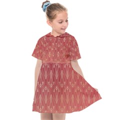 Red Gold Art Decor Kids  Sailor Dress