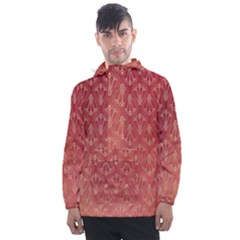 Red Gold Art Decor Men s Front Pocket Pullover Windbreaker by HermanTelo