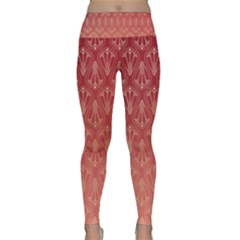 Red Gold Art Decor Lightweight Velour Classic Yoga Leggings