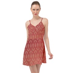 Red Gold Art Decor Summer Time Chiffon Dress