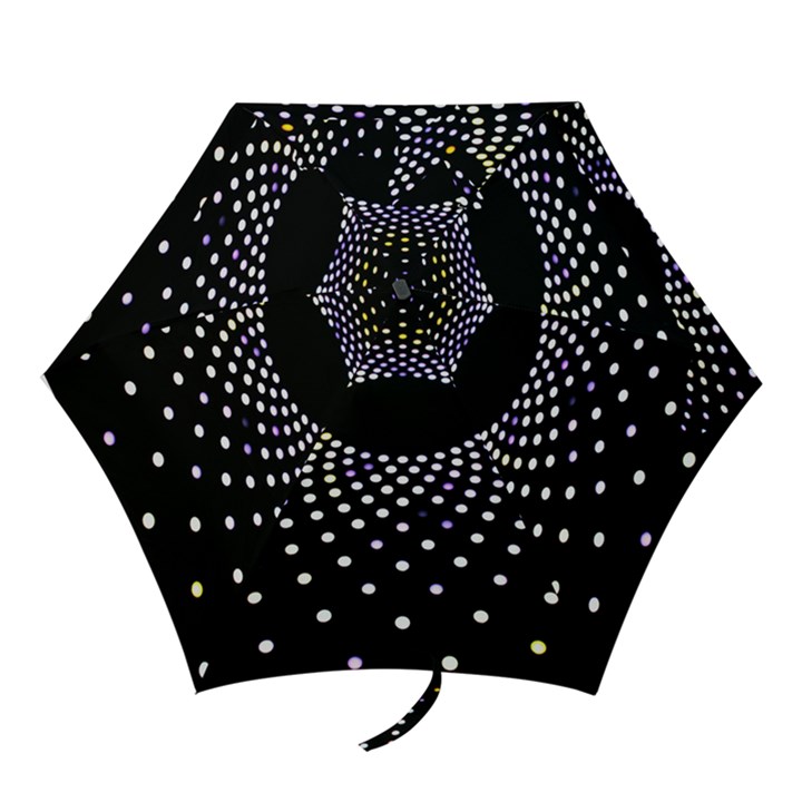 Abstract Black Blue Bright Circle Mini Folding Umbrellas