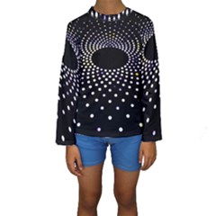 Abstract Black Blue Bright Circle Kids  Long Sleeve Swimwear by HermanTelo