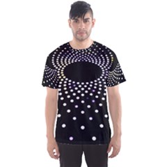 Abstract Black Blue Bright Circle Men s Sports Mesh Tee