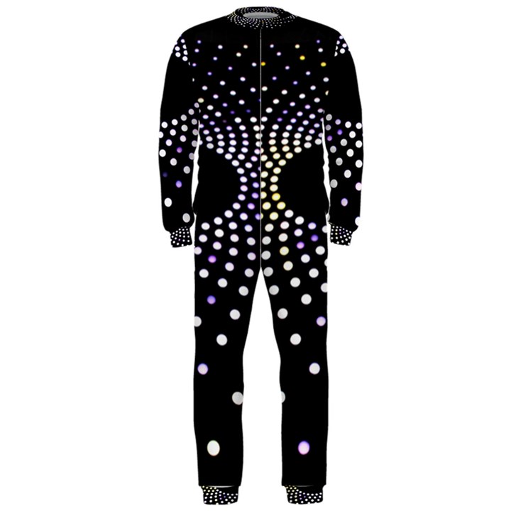 Abstract Black Blue Bright Circle OnePiece Jumpsuit (Men) 