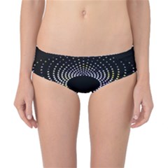 Abstract Black Blue Bright Circle Classic Bikini Bottoms