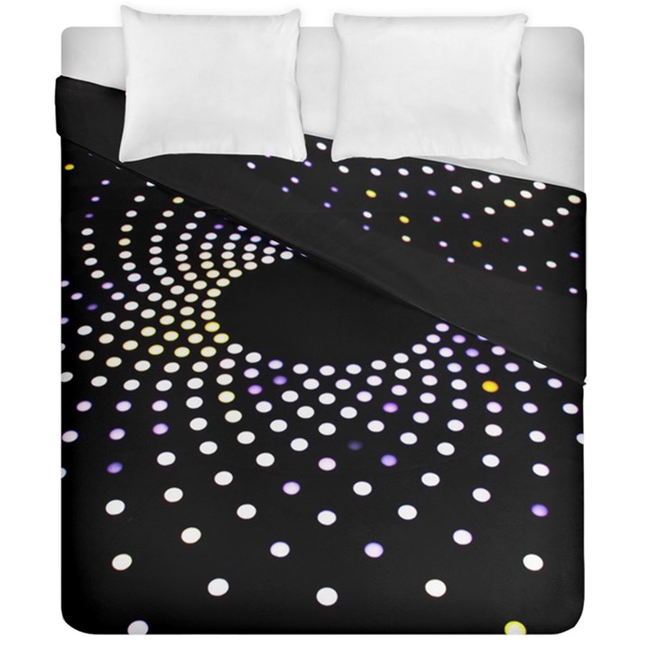 Abstract Black Blue Bright Circle Duvet Cover Double Side (California King Size)