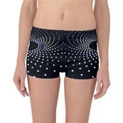 Abstract Black Blue Bright Circle Reversible Boyleg Bikini Bottoms