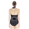 Abstract Black Blue Bright Circle Halter Swimsuit View2