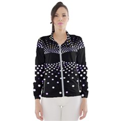 Abstract Black Blue Bright Circle Women s Windbreaker