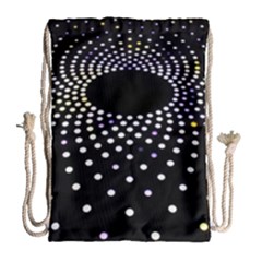 Abstract Black Blue Bright Circle Drawstring Bag (large)