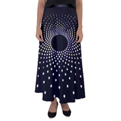 Abstract Black Blue Bright Circle Flared Maxi Skirt by HermanTelo