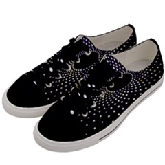 Abstract Black Blue Bright Circle Men s Low Top Canvas Sneakers