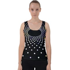 Abstract Black Blue Bright Circle Velvet Tank Top