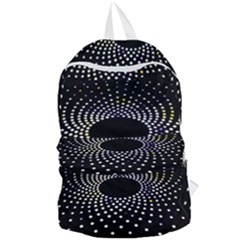 Abstract Black Blue Bright Circle Foldable Lightweight Backpack