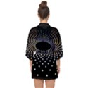 Abstract Black Blue Bright Circle Half Sleeve Chiffon Kimono View2