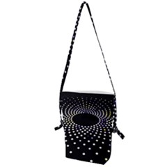 Abstract Black Blue Bright Circle Folding Shoulder Bag