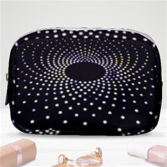 Abstract Black Blue Bright Circle Make Up Pouch (small)