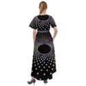 Abstract Black Blue Bright Circle Front Wrap High Low Dress View2