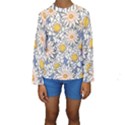 Flowers Pattern Lotus Lily Kids  Long Sleeve Swimwear View1