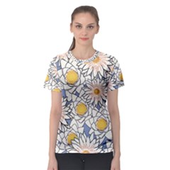 Flowers Pattern Lotus Lily Women s Sport Mesh Tee