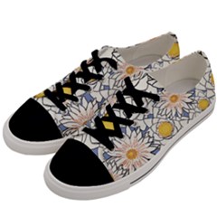 Flowers Pattern Lotus Lily Men s Low Top Canvas Sneakers