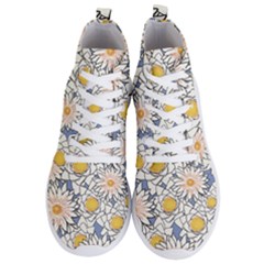 Flowers Pattern Lotus Lily Men s Lightweight High Top Sneakers