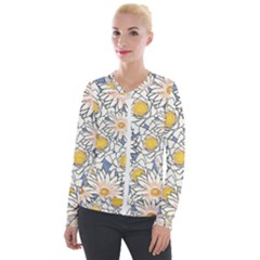 Flowers Pattern Lotus Lily Velour Zip Up Jacket by HermanTelo