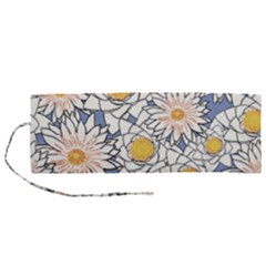 Flowers Pattern Lotus Lily Roll Up Canvas Pencil Holder (m) by HermanTelo