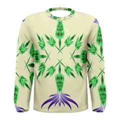 Thistle Flower Purple Thorny Flora Men s Long Sleeve Tee by Bajindul