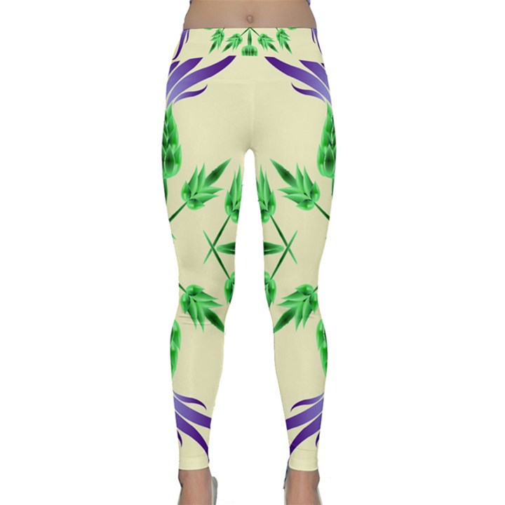 Thistle Flower Purple Thorny Flora Classic Yoga Leggings