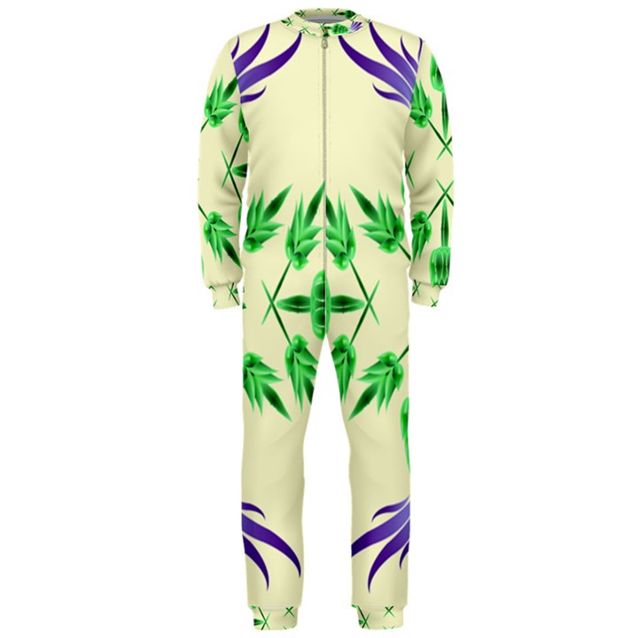 Thistle Flower Purple Thorny Flora OnePiece Jumpsuit (Men) 