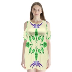 Thistle Flower Purple Thorny Flora Shoulder Cutout Velvet One Piece by Bajindul