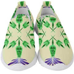 Thistle Flower Purple Thorny Flora Kids  Slip On Sneakers by Bajindul