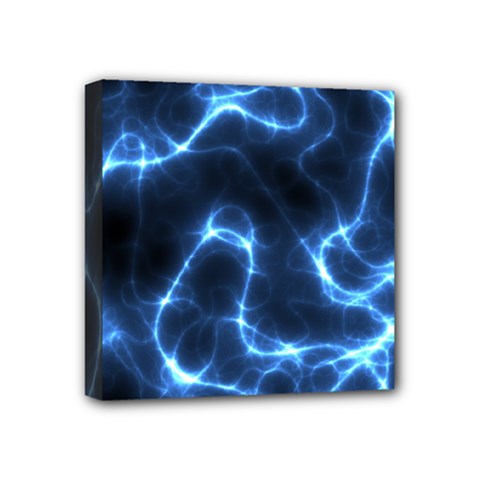 Lightning Electricity Pattern Blue Mini Canvas 4  X 4  (stretched) by Mariart