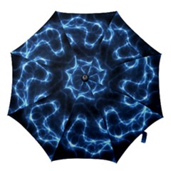 Lightning Electricity Pattern Blue Hook Handle Umbrellas (large) by Mariart