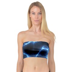 Lightning Electricity Pattern Blue Bandeau Top by Mariart