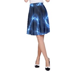 Lightning Electricity Pattern Blue A-line Skirt by Mariart