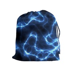 Lightning Electricity Pattern Blue Drawstring Pouch (xl) by Mariart