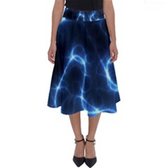 Lightning Electricity Pattern Blue Perfect Length Midi Skirt by Mariart