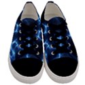 Lightning Electricity Pattern Blue Men s Low Top Canvas Sneakers View1