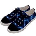 Lightning Electricity Pattern Blue Men s Low Top Canvas Sneakers View2