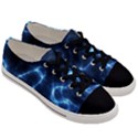 Lightning Electricity Pattern Blue Men s Low Top Canvas Sneakers View3