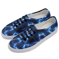 Lightning Electricity Pattern Blue Women s Classic Low Top Sneakers by Mariart