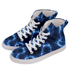 Lightning Electricity Pattern Blue Men s Hi-top Skate Sneakers